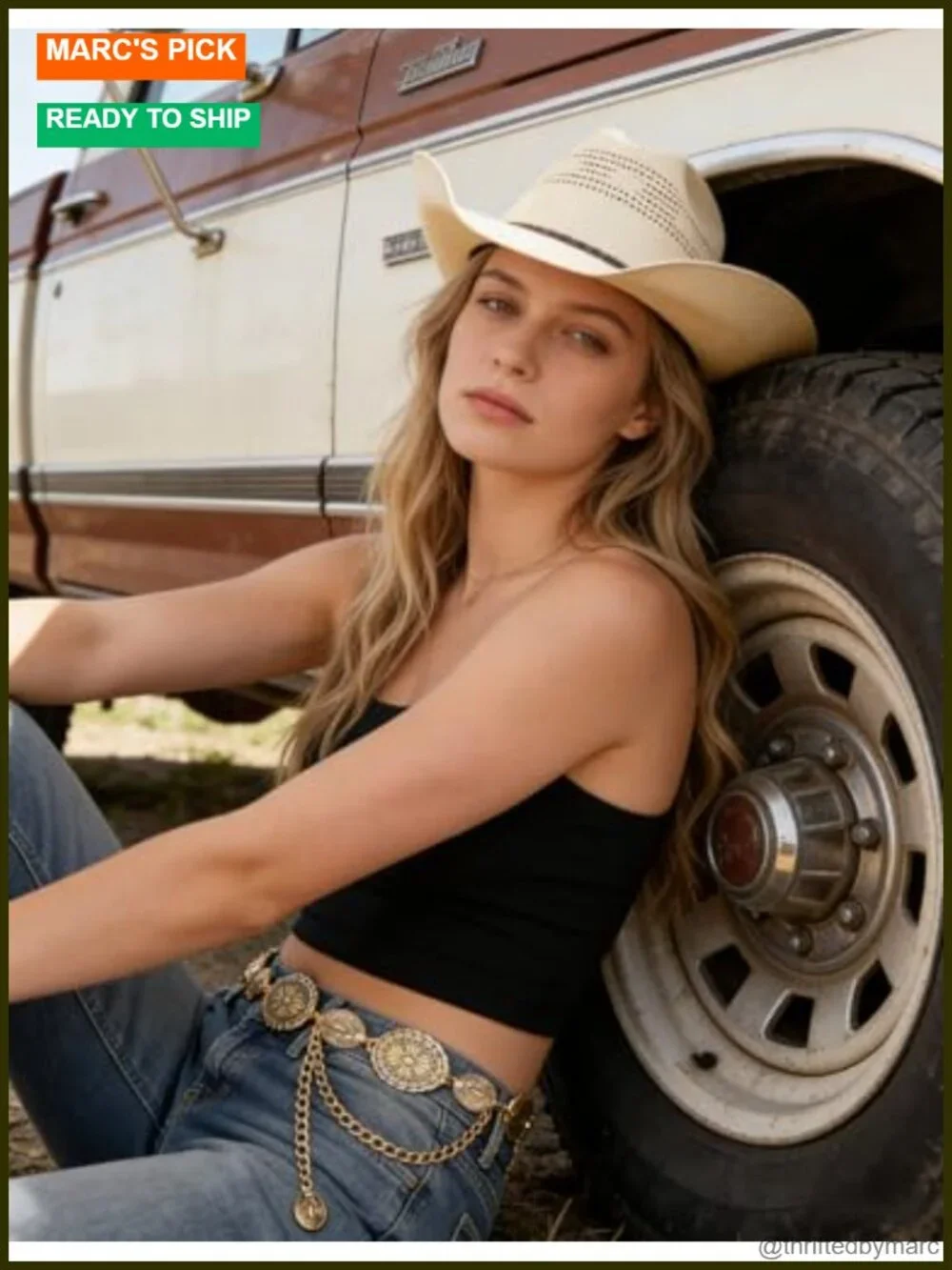 Western Metal Concho Belt for Women Cowgirl Chain Belt for Jeans Dresses
